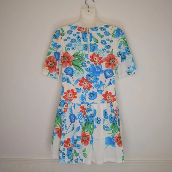 ASOS Floral Dress Sz 8 Mini Pleated Skirt Whimsigoth Party Boho Artsy - Picture 6 of 12